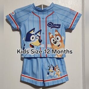 Bluey Size 12 Months Kids 2 Piece Baseball Style Outfit